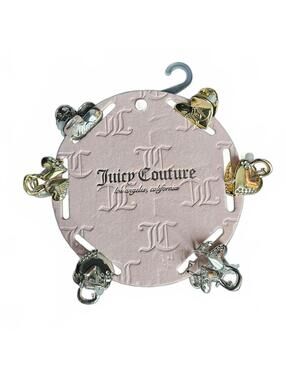 Juicy Couture Heart Hair Clips 6 Pack Gold Silver Rhinestone Claw Clips NWT